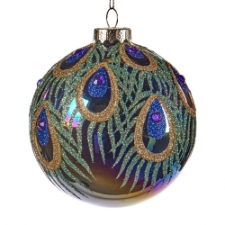 Peacock christmas ornament